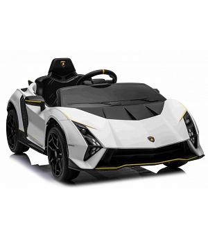 venta Coche de niños Lamborghini Invencible blanco, 4 motores 12v, RC, asiento cuero, ruedas goma INDA462-RA-S319.BIA